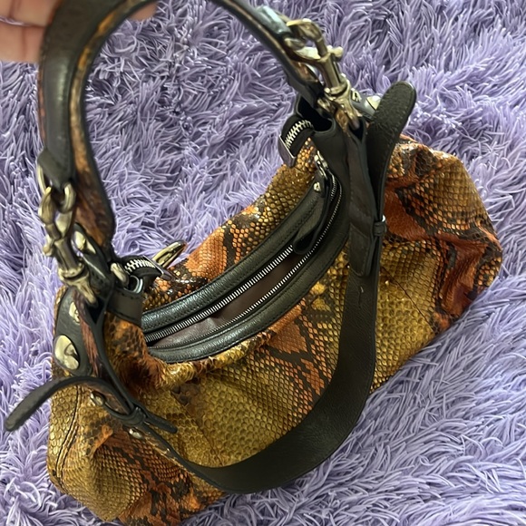 Gucci Python snake skin and leather handle bag with changeable strap - Picture 4 of 16